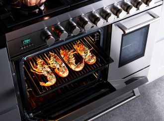 Lobster being cooked in a Britannia range cooker