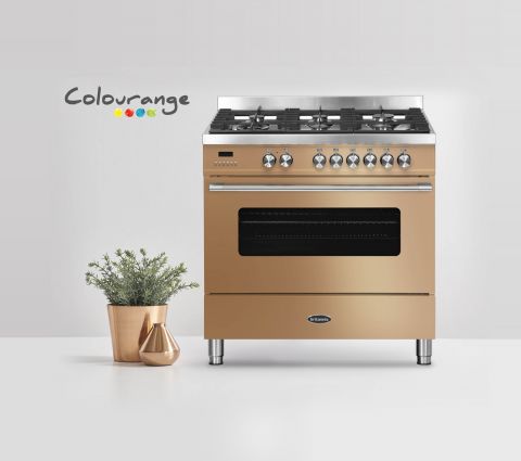 Colourange Cooker next to plants and logo